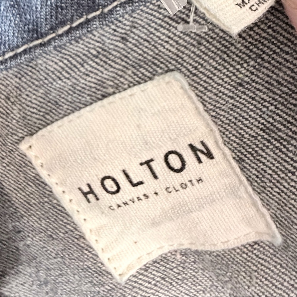 Holton Denim Jacket American Flag Patchwork Size … - image 7